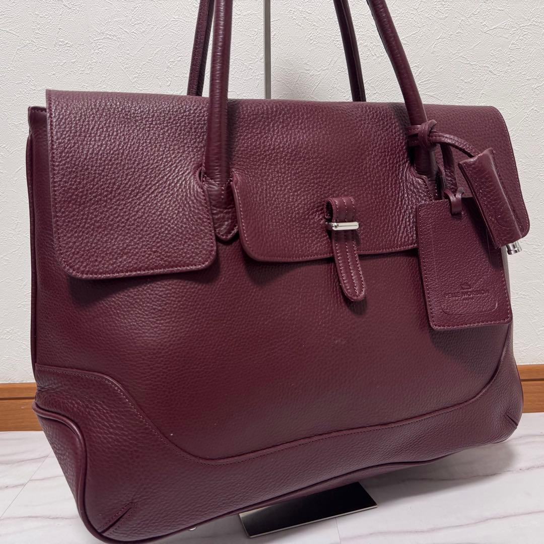 美品✨ペッレモルビダ フラップ トートバッグ ダークレッド タグ&ホイッスル付 MB055A-フラップトートバッグ | PELLE MORBIDA ペッレ モルビダ