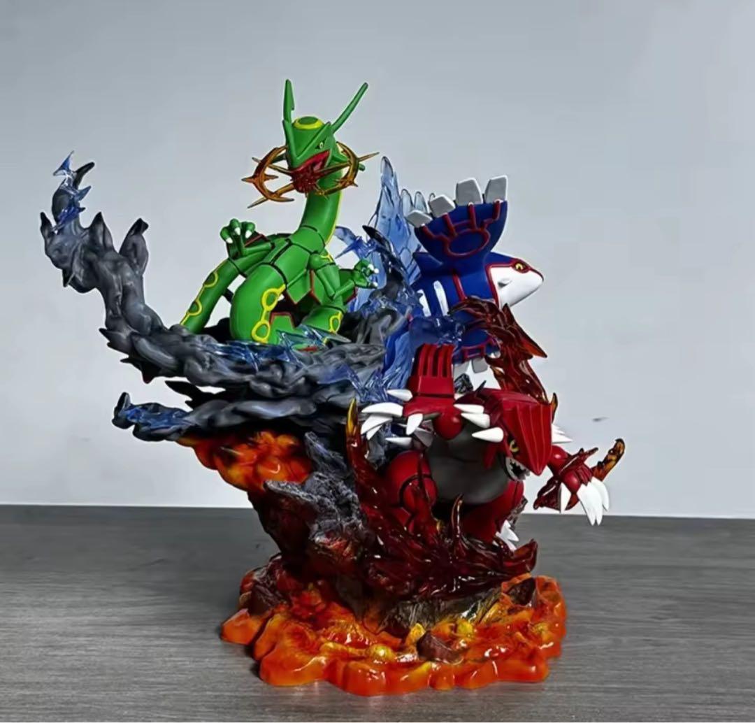 ポケモン フィギュア グラードン カイオーガ レックウザ LED付き