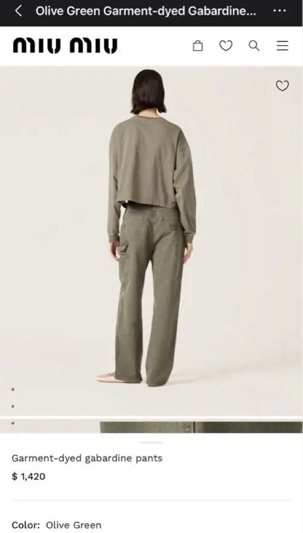 新品タグ付き MIUMIUカーゴパンツ 36値下げ不可 - メルカリ