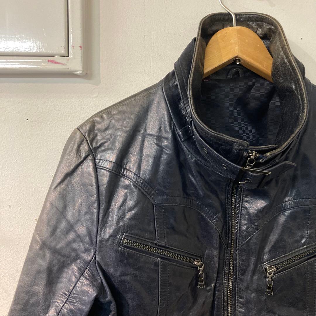 y2k グランジ TORNADO MART ライダース レザー サイズL D7