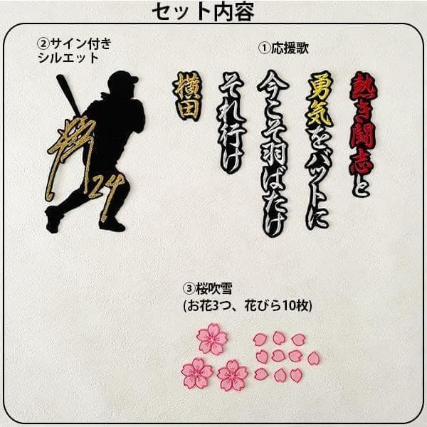 阪神タイガース 横田慎太郎 刺繍ワッペン 3点 セット【黒】【ピンク