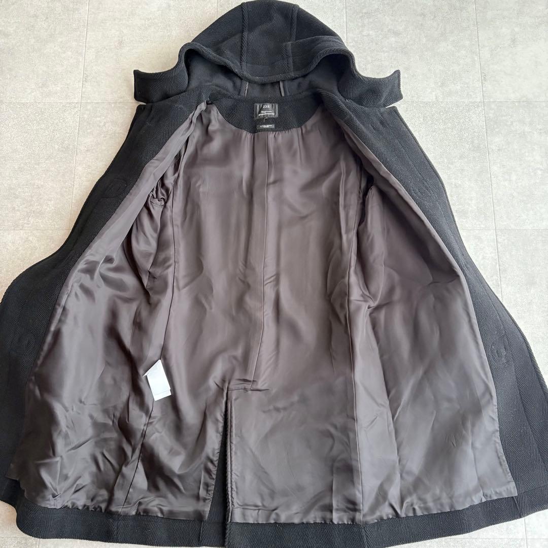 大きいサイズ✨ 23区 ヘリンボーン ダッフルコート ブラック 46