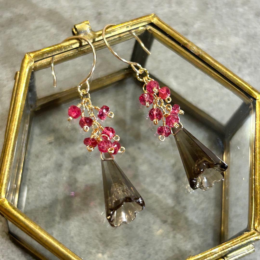 専用✳︎宝石質✳︎コンケーブカットアメトリン 14kgf 天然石ピアス