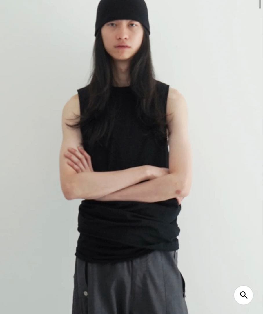 トップス Omar Afridi Draped tank top \"BLACK\"