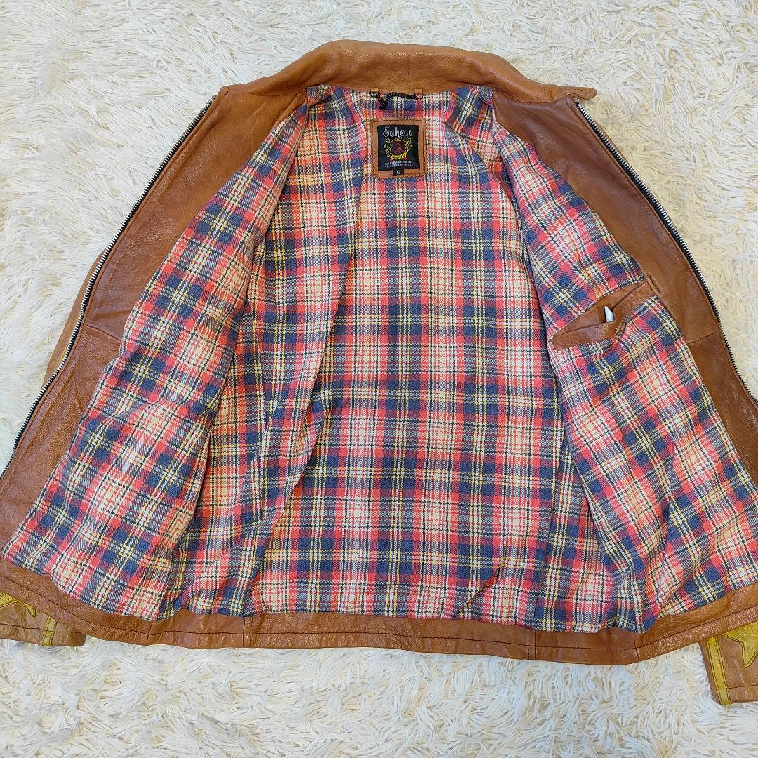 レア品 ショット シングルライダース 星 スターブラウン サイズ M