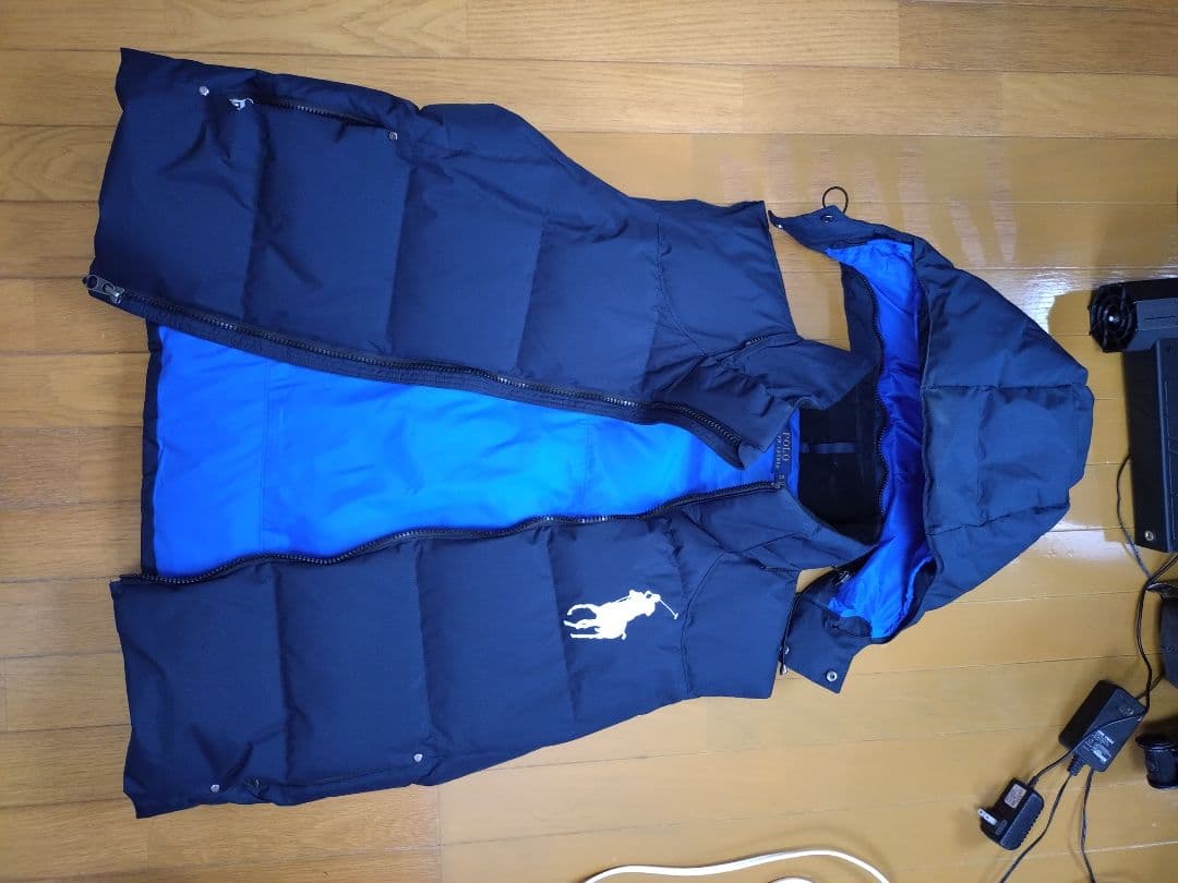 Polo Ralph Lauren フード付きダウンベスト XL ラルフローレン 現行タグ ダウンベスト フード付き ビッグポニー