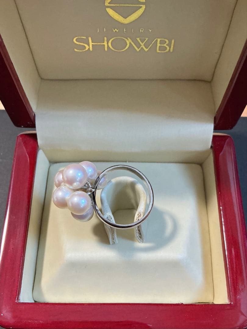 ま*♪様 刻印有り！本物保証！PT900 天然パールリング！8.5号 8.14g