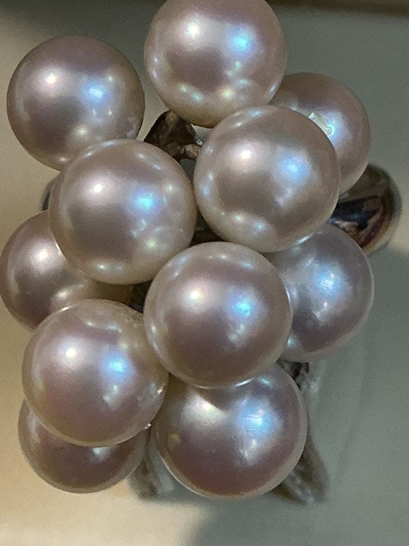 ま*♪様 刻印有り！本物保証！PT900 天然パールリング！8.5号 8.14g