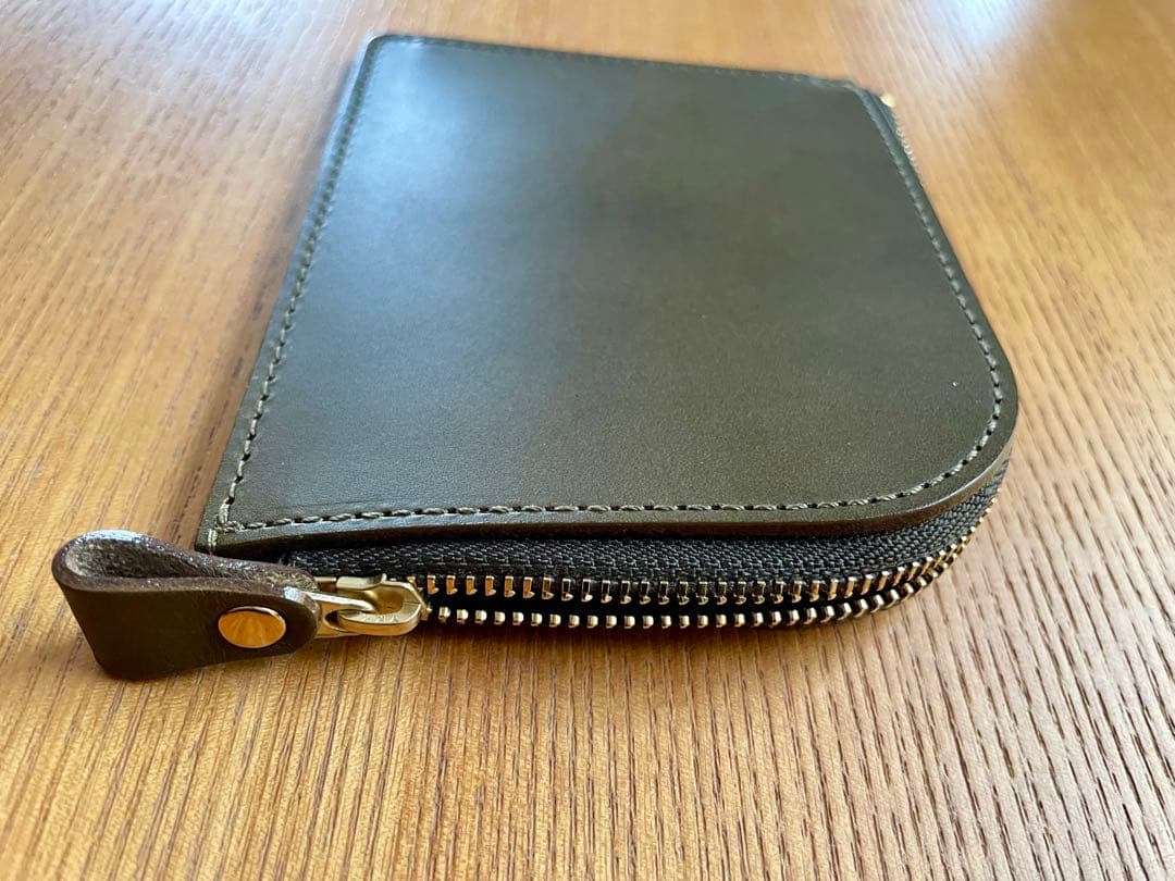 土屋鞄 ナチューラ ヌメ革Lファスナー 【限定色】カーキグリーン