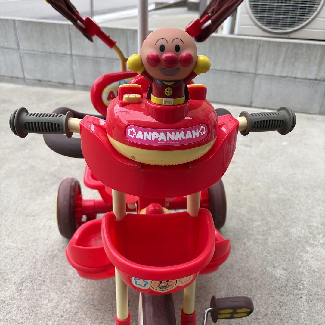 アンパンマン 三輪車 赤 日よけ付き - メルカリ