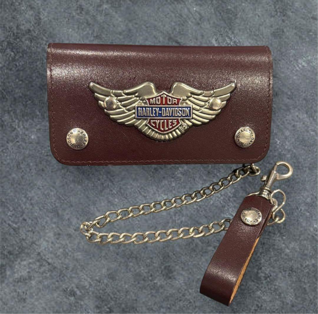 極美品‼️ハーレーダビッドソン トラッカーウォレット チェーン付き