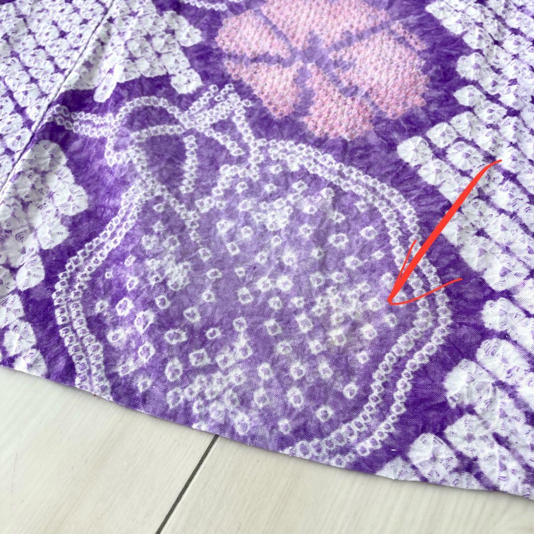 朝顔紫色果実有松絞り絞り染め絞り浴衣NO44