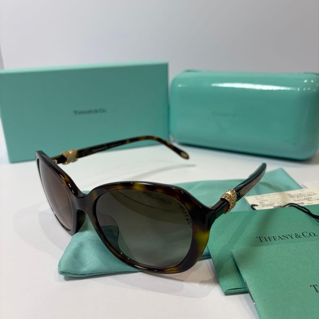 ティファニー TF4108 サングラス クロス スワロフスキーべっ甲 付属品完備 ティファニー TF4108 サングラス クロス スワロフスキーべっ甲 付属品