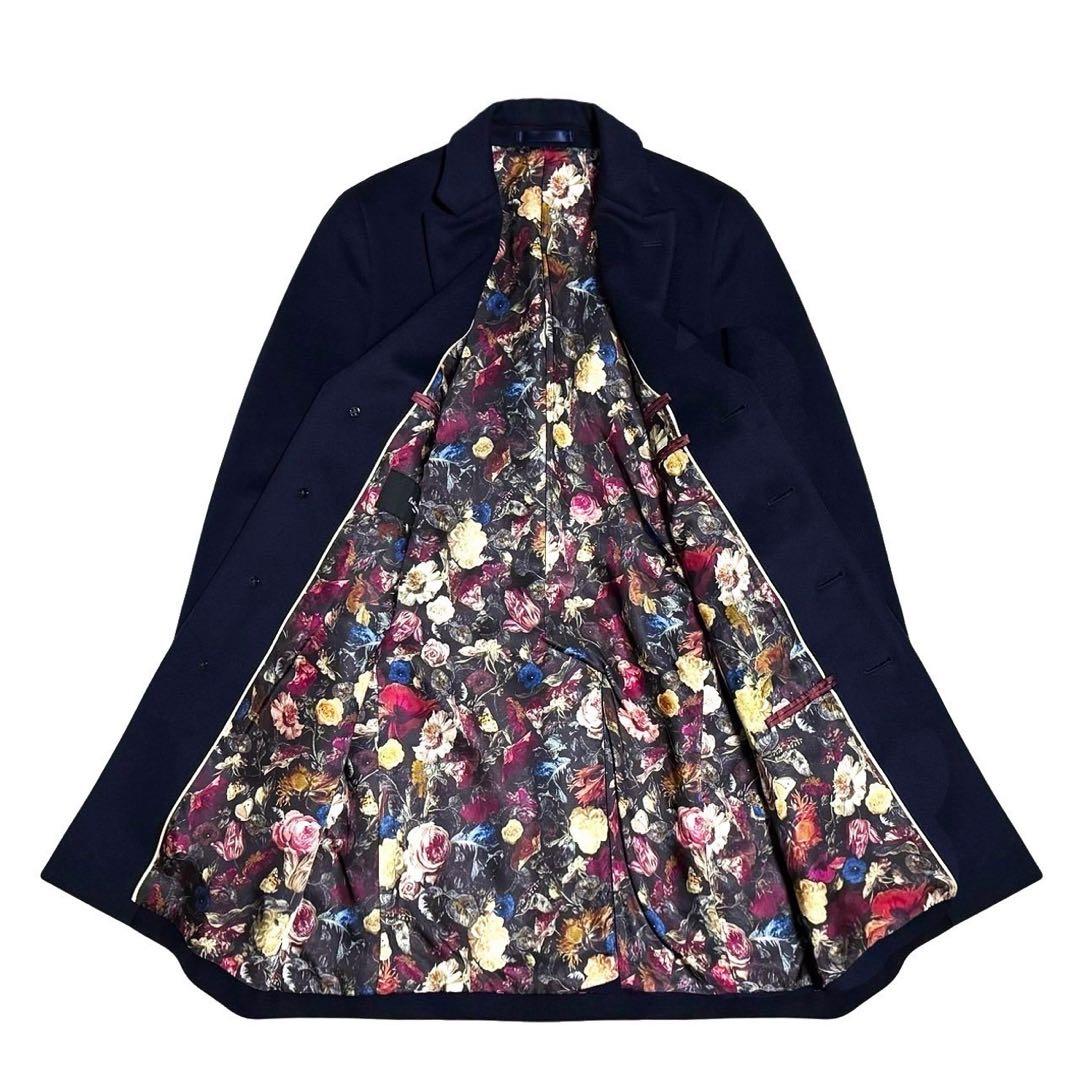 定15万 ポールスミス 総裏 花柄 メルトンウール ロング チェスター
