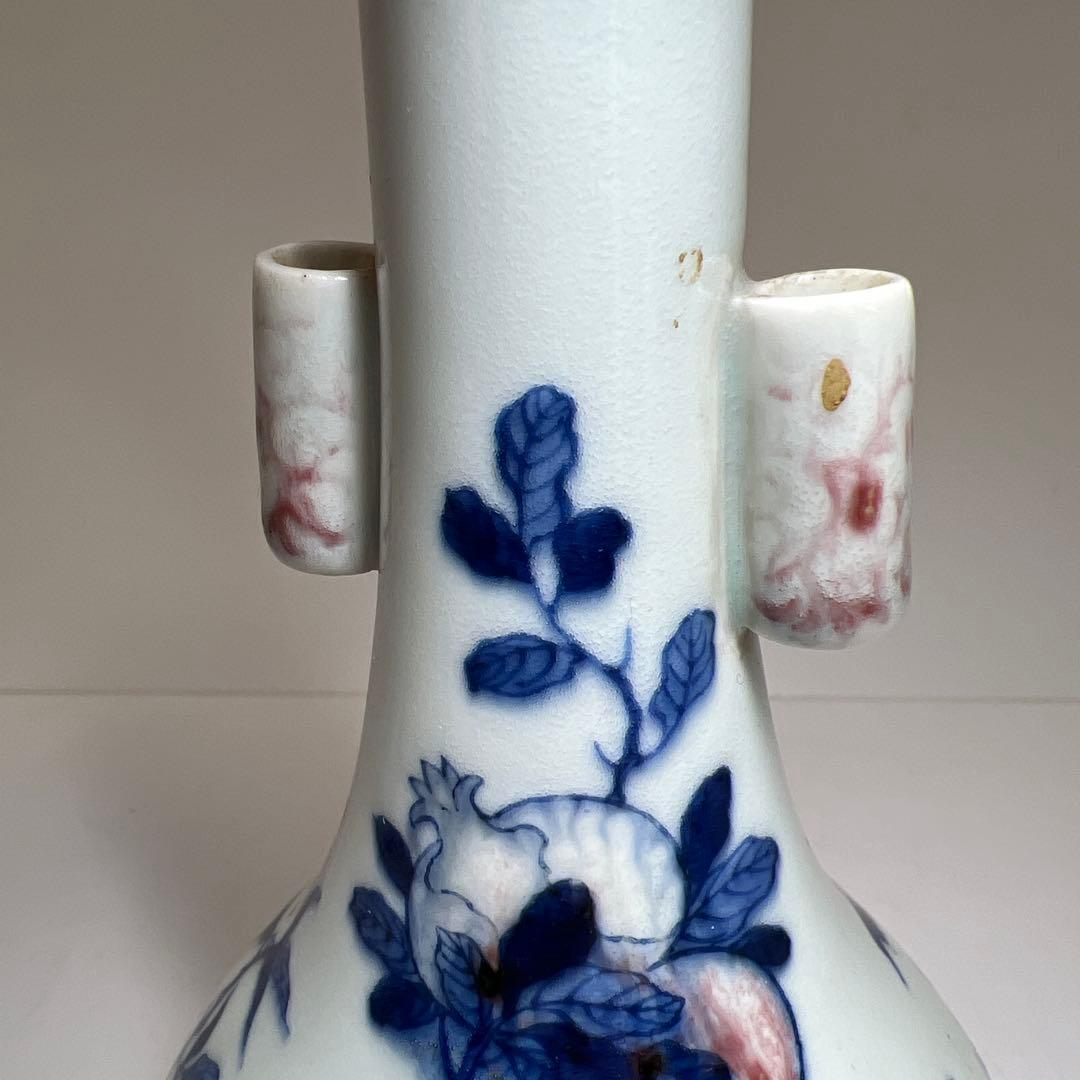 中国美術 大清康熙年製 釉裏紅花瓶 高約19.5㎝ 東Y8-0114☆2Fトヒチ