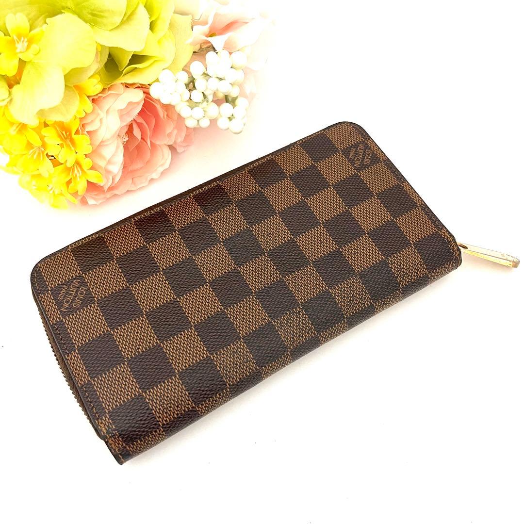 ラウンドファスナージッピーウォレット ルイヴィトン ダミエ 長財布