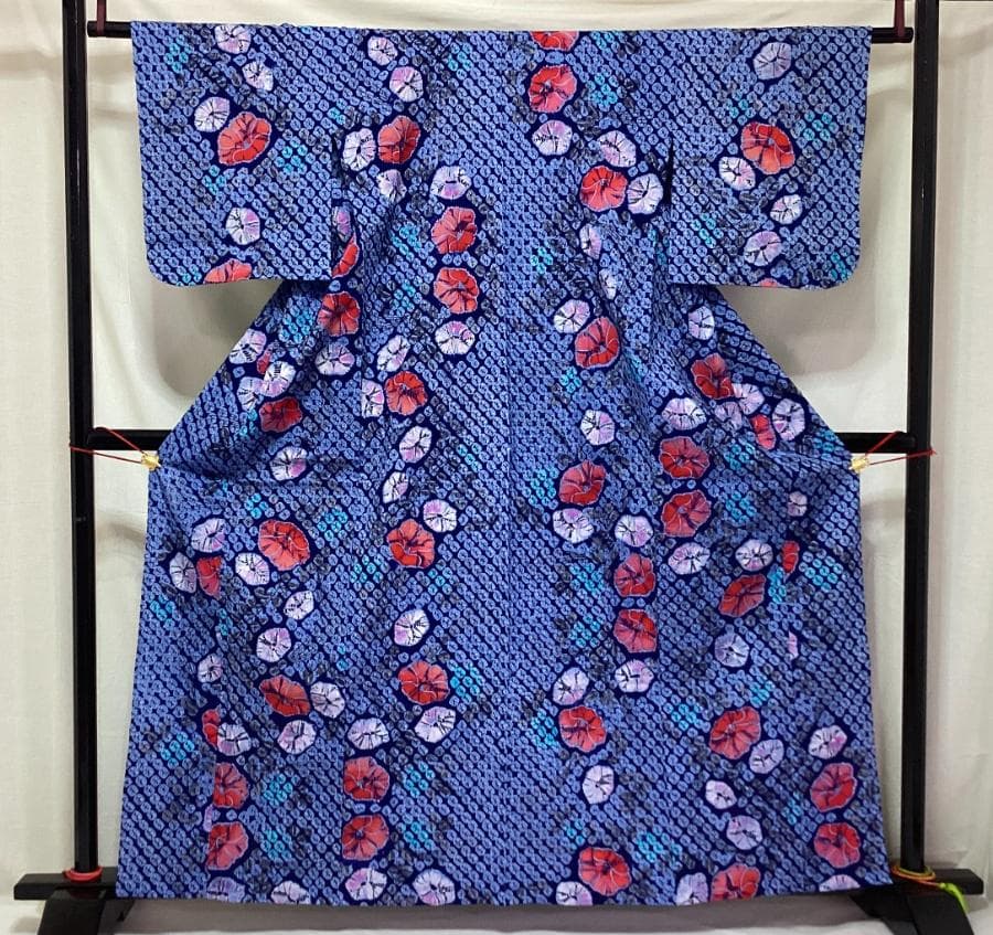 値下げ‼️ 206　中古品　綿　総絞り　ゆかた　有松鳴海絞り　手縫い　浴衣 値下げ‼️ 206 中古品 綿 総絞り ゆかた 有松鳴海絞り 手縫い 浴衣