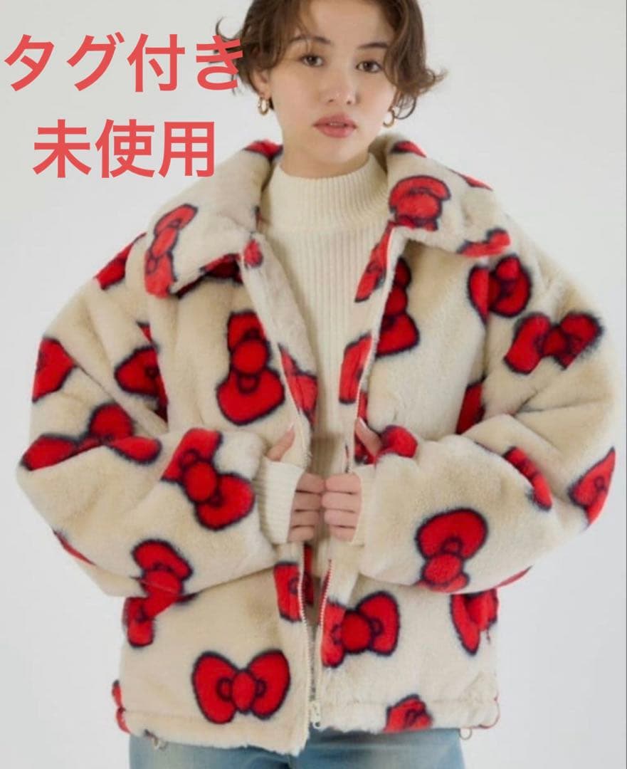 タグ付未使用】ロデオクラウンズ KITTYフェイクファーコート キティ