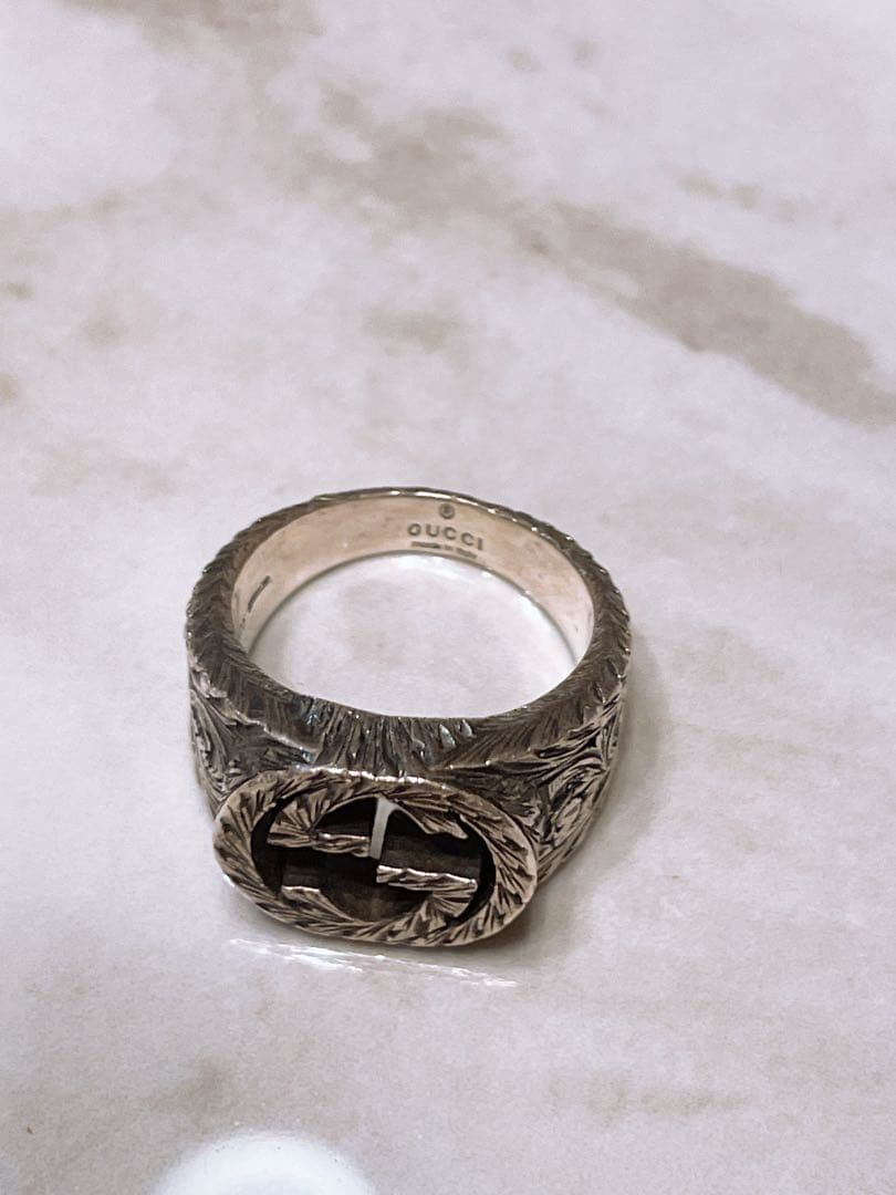 GUCCI グッチ　リング　インターロッキング　アラベスク　表記サイズ15号 GUCCI（グッチ） インターロッキングG リング ベルトモチーフ