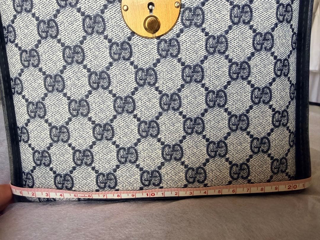 GUCCI オールドグッチ シェリーライン ボストンバッグ ネイビー - メルカリ