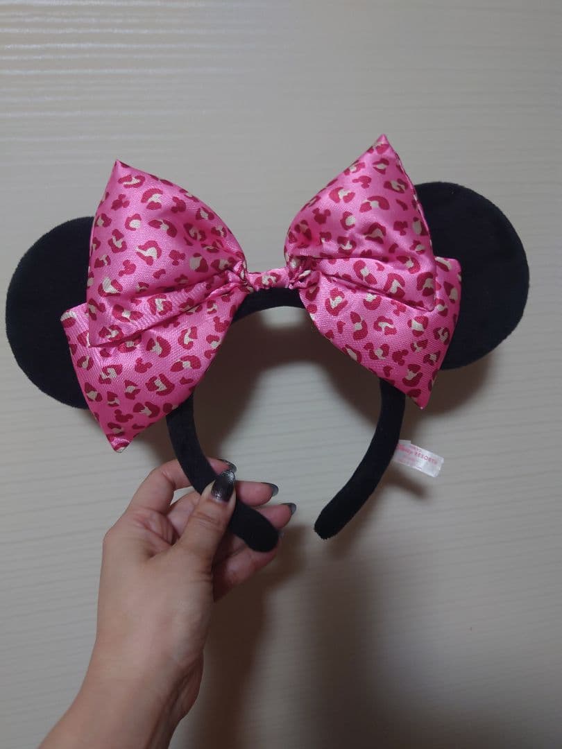 セール！ミニー カチューシャ ヒョウ柄 ピンク 豹柄 ペア】ディズニー ミニー ヒョウ柄 ピンク カチューシャ 2個セット