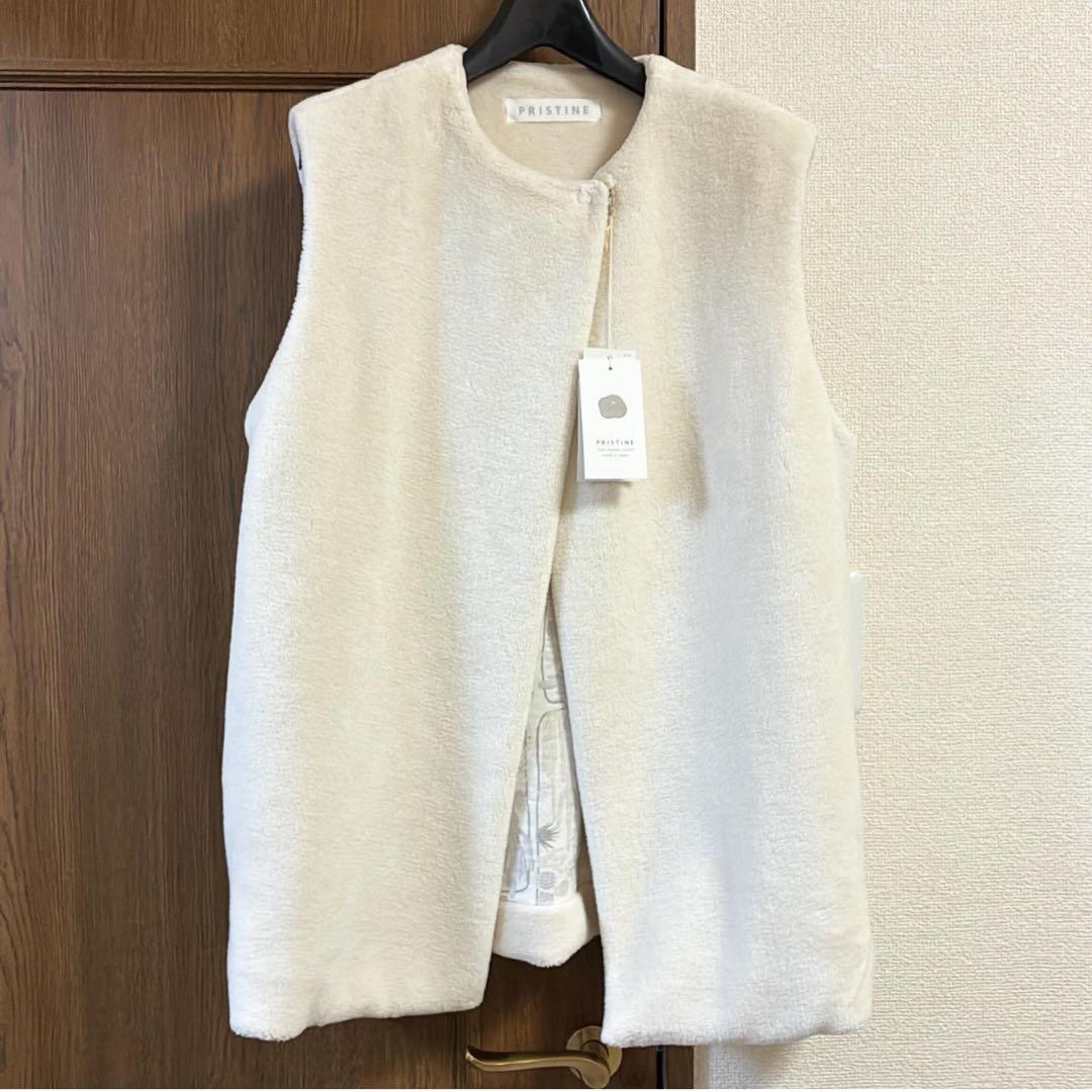 プリスティン フェイクファーノーカラージレ オフホワイト