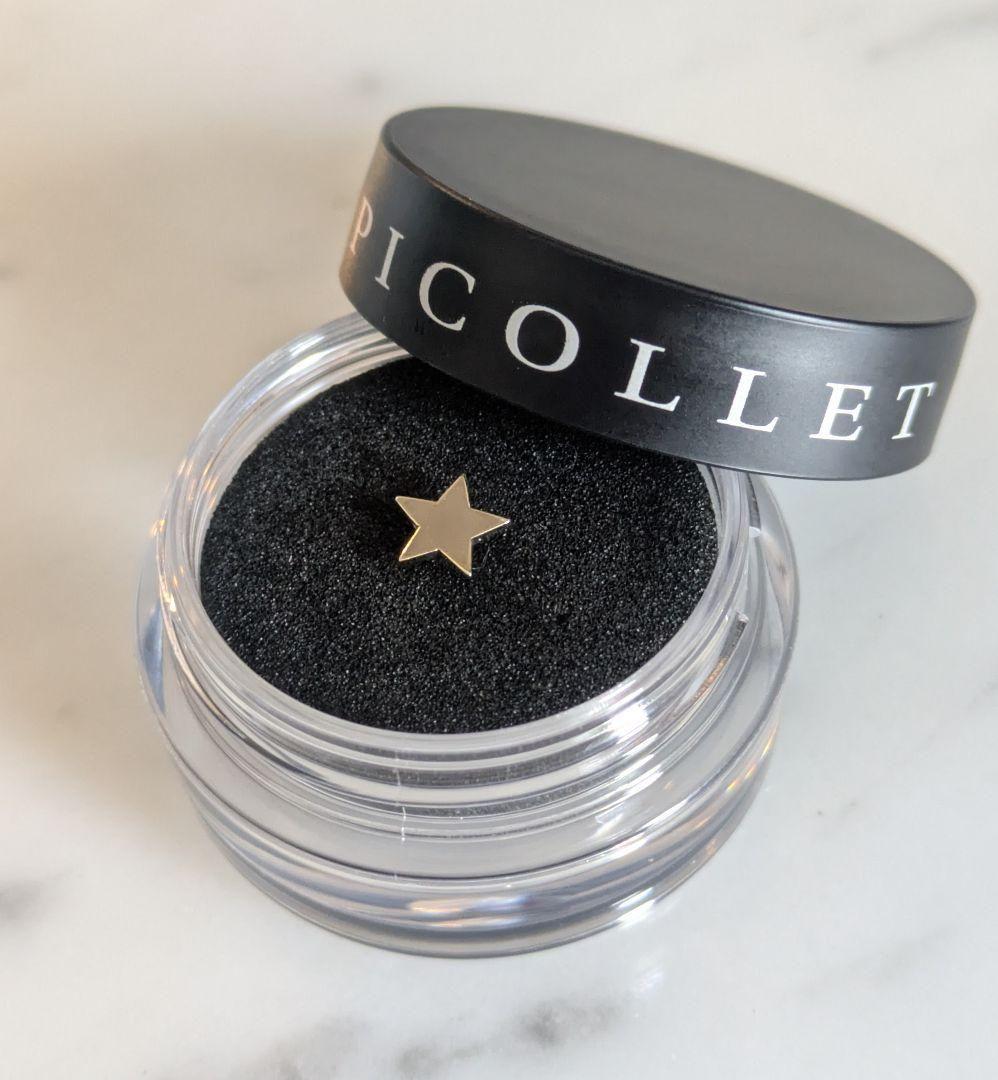 K10ホワイトゴールド×プラチナ850 星ピアス(片耳用) ネジ式 耳 ボディ K18 プラチナ ダイヤモンドスター(星)モチーフ 軟骨ピアス・ボディ