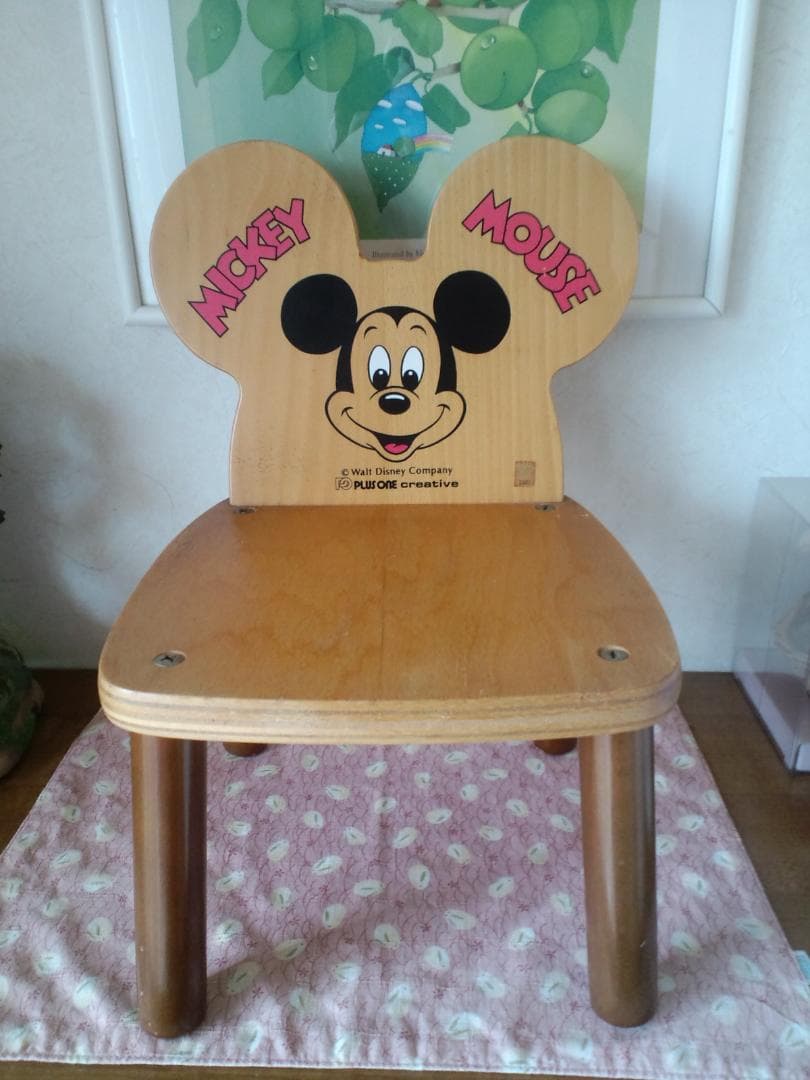 美品・レア☆ミッキーマウス 木製 椅子 1990年 ヴィンテージ