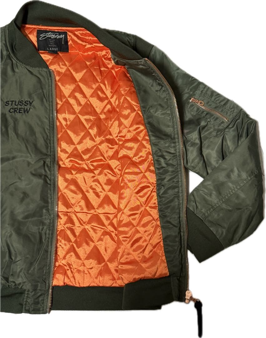 N996 STUSSY WOMEN MA-1 WORLD TOUR 総刺繍 - メルカリ