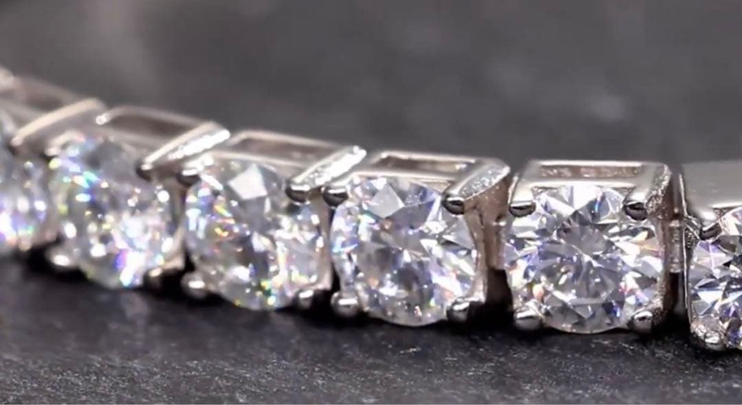 話題沸騰】モアサナイト×S925 テニスチェーンブレスレット（3mm約5ct