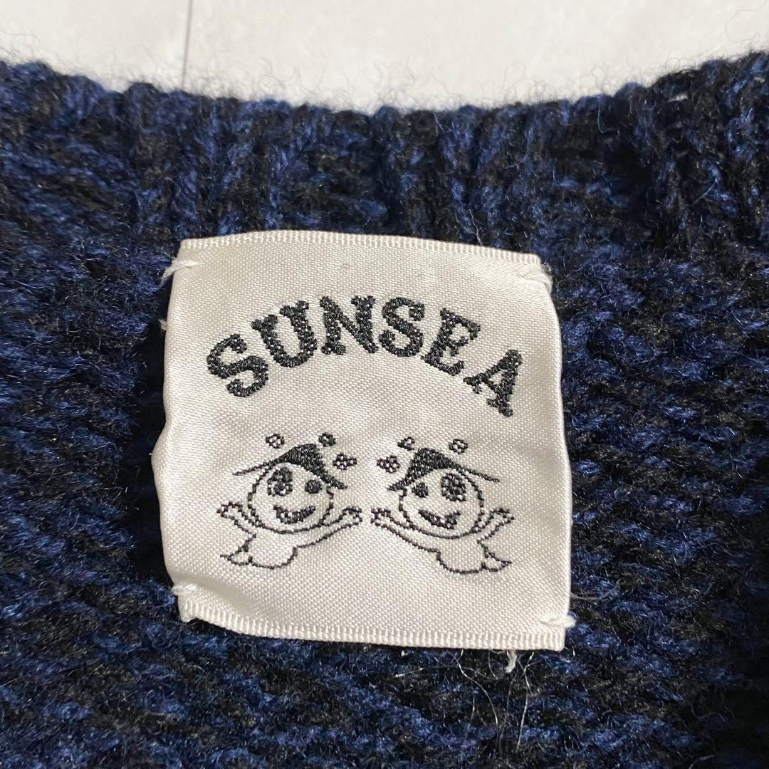 A18450 美品 SUNSEA ウールカシミヤ ラグラン切替ケーブルニット 2