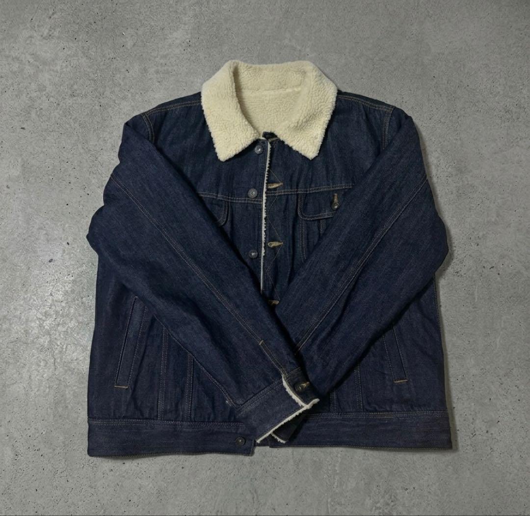 ヴィンテージ非売品】ボア襟付きデニムジャケット ダークブルー - メルカリ