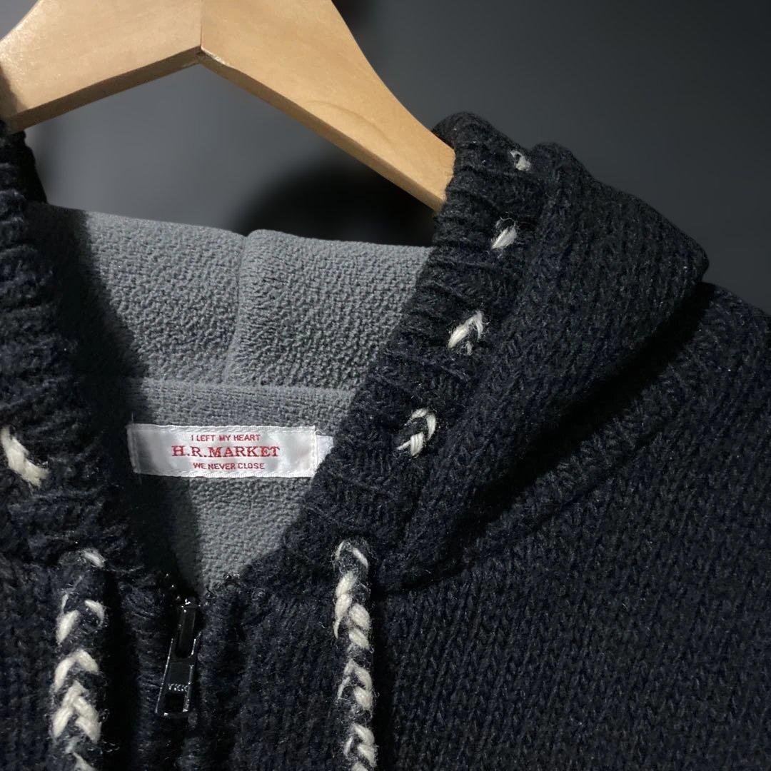 H.R.MARKET ハリウッドランチマーケット ウールフルジップパーカー L