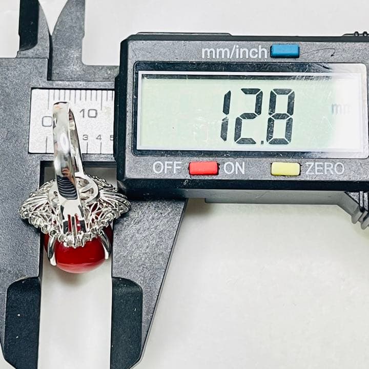 東*堂様 【美品】大珠 天然血赤珊瑚ダイヤモンドpt900リング - メルカリ