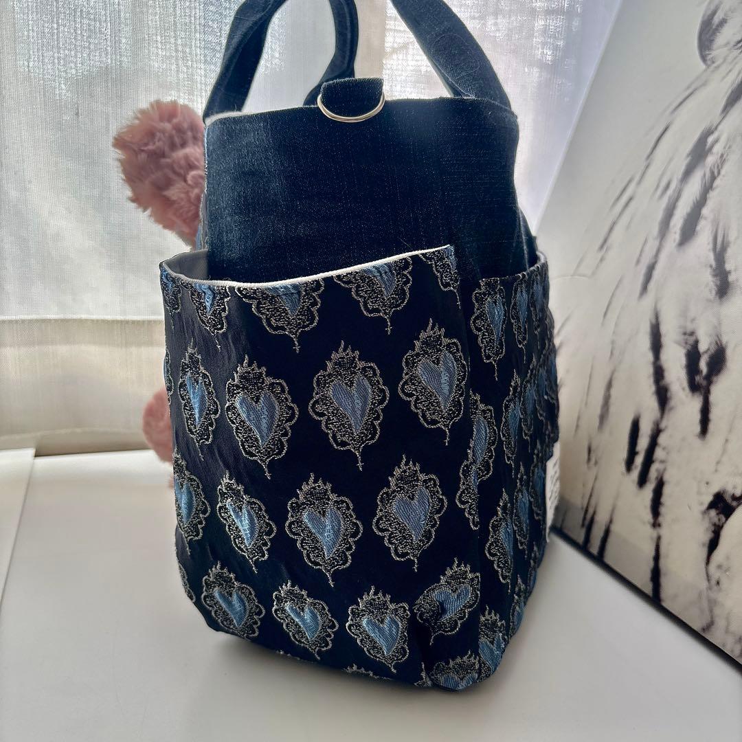 m*e様 コヤンイサムチョン ルミちゃん バック 艶ハート ネイビー