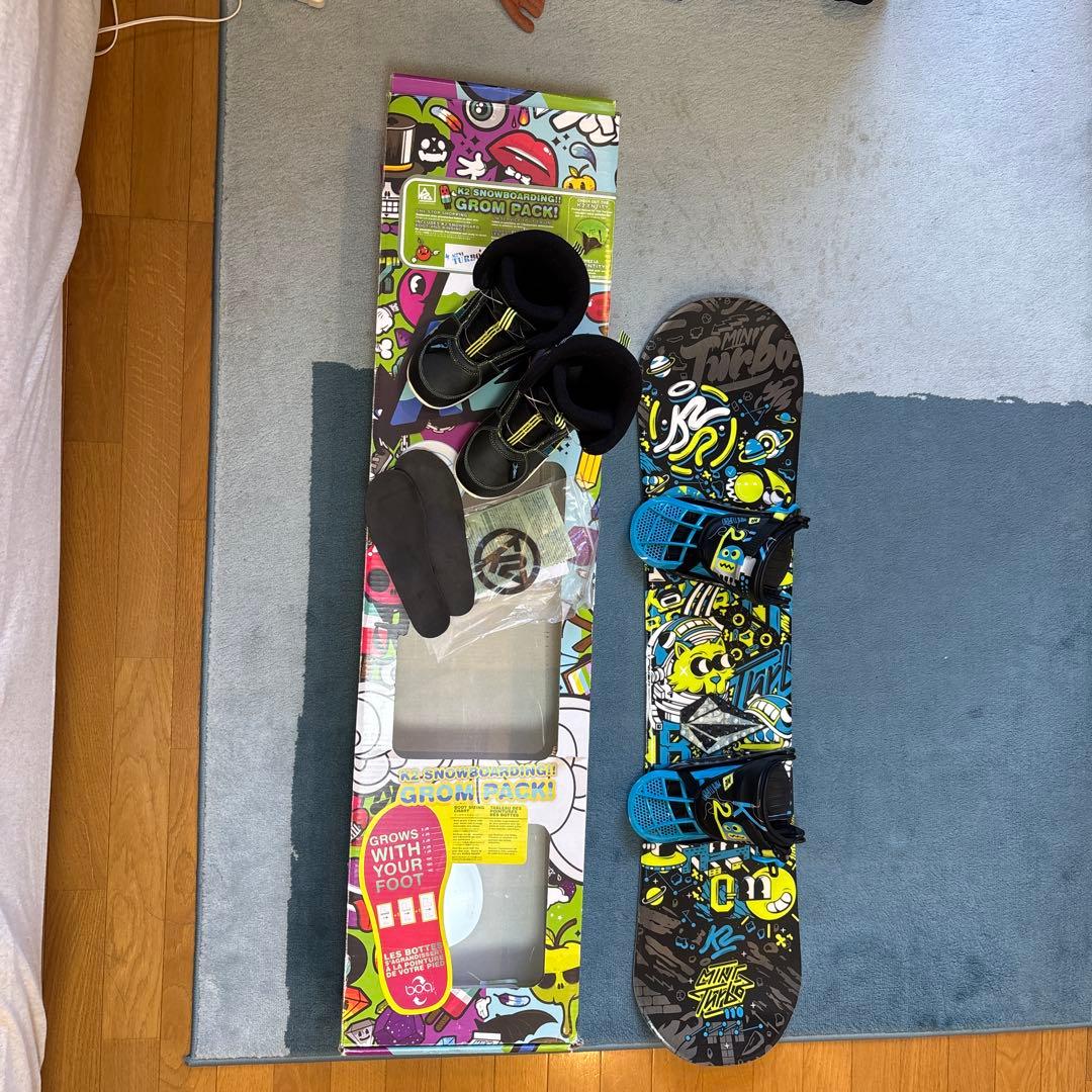 K2 スノーボード　GROM PACK キッズボードセット　110センチ K2 スノーボード キッズ 子供用 3点セット MINI TURBO BOYS GROM