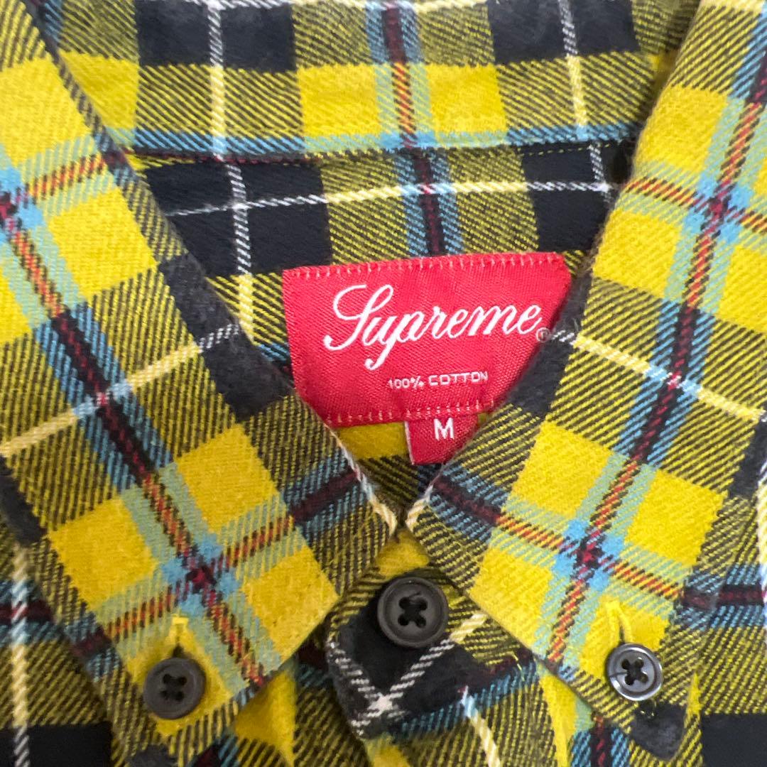 Supreme シュプリーム チェック柄 ネルシャツ Mサイズ イエロー - メルカリ