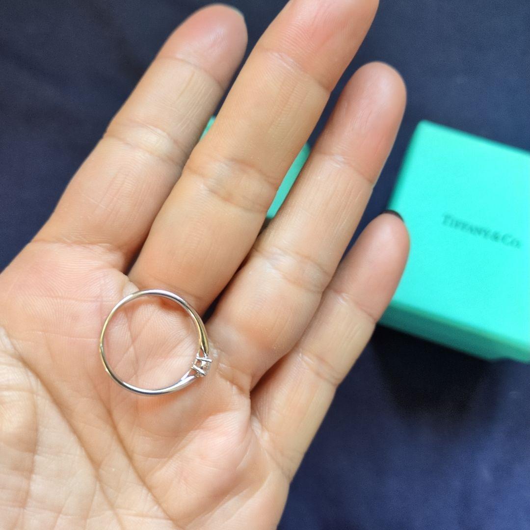 ティファニー ハーモニーリング 0.22ct 14号 pt950 美品