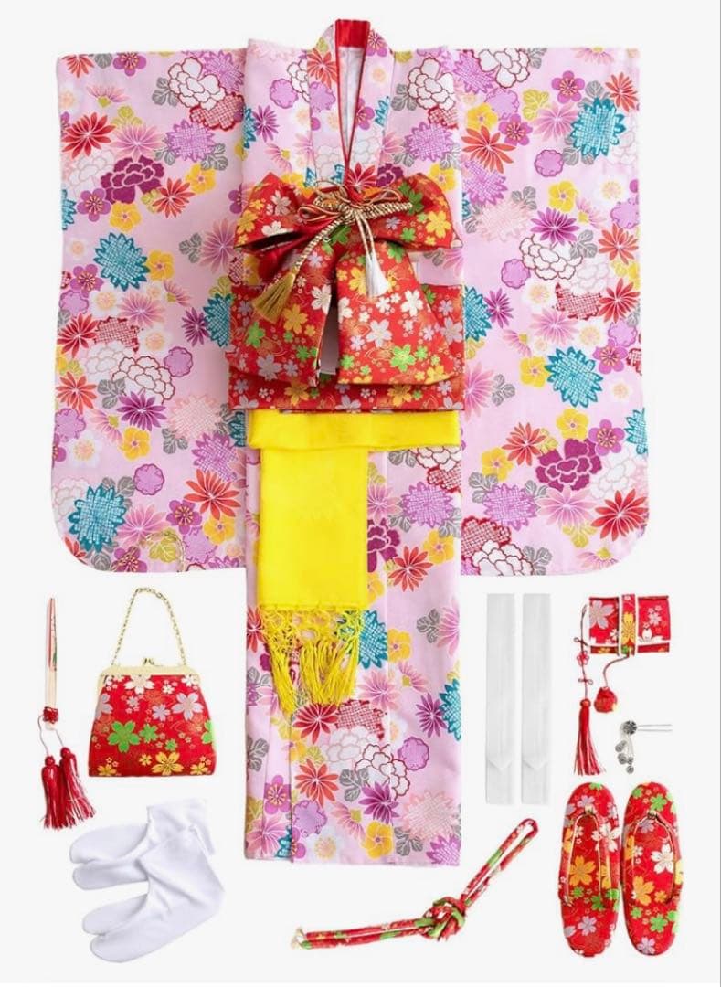 七五三四つ身着物15点セット 花柄 ピンク kimono-cafe_ebayotumi9