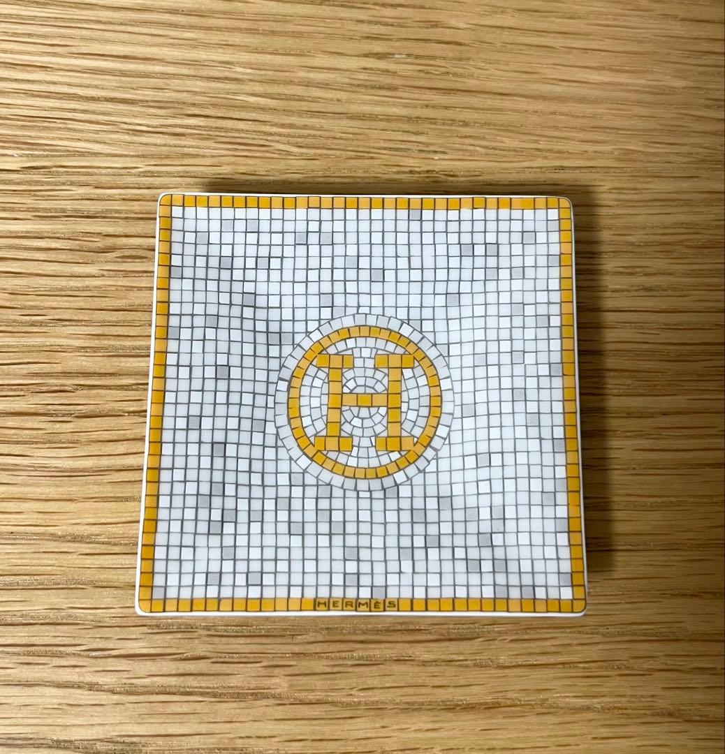 ゴールド カレ No1 トレイ プレート 皿 HERMES エルメス モザイク