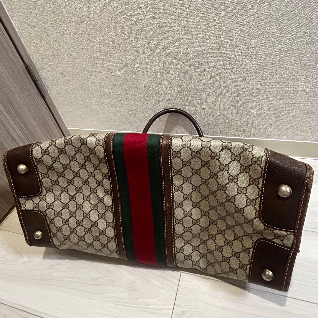 Gucci ボストンバッグ ベージュ/グリーン/レッド