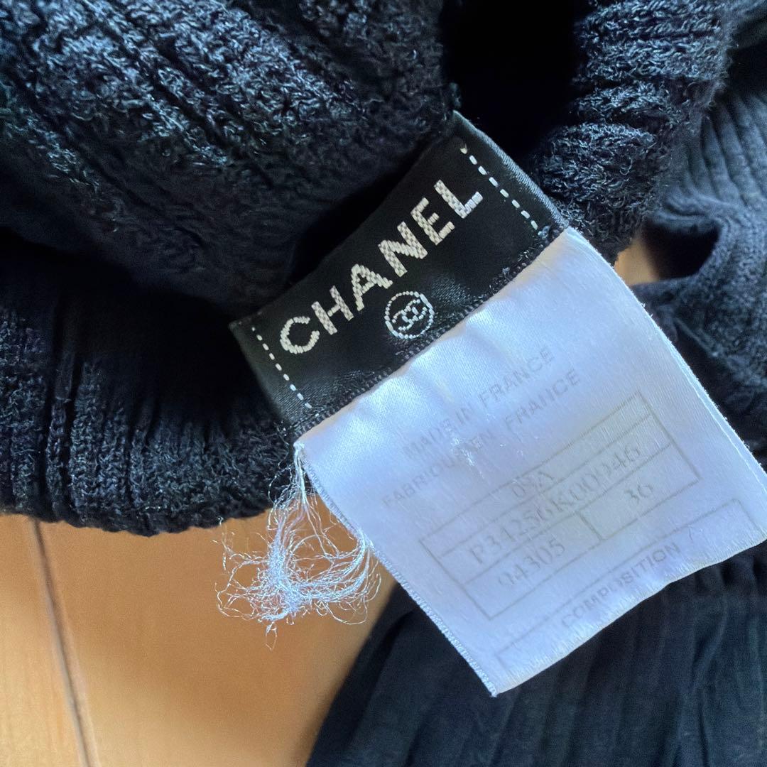 CHANEL ブラック ニットワンピース 36 【定価598000円】ココマーク