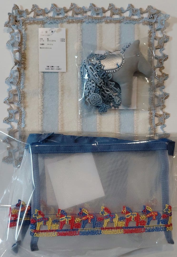 近沢レース　福袋　4点セット　ハンカチ　バッグチャーム　ミニトート&ポーチ 近沢レース 福袋 4点セット ハンカチ バッグチャーム ミニトート