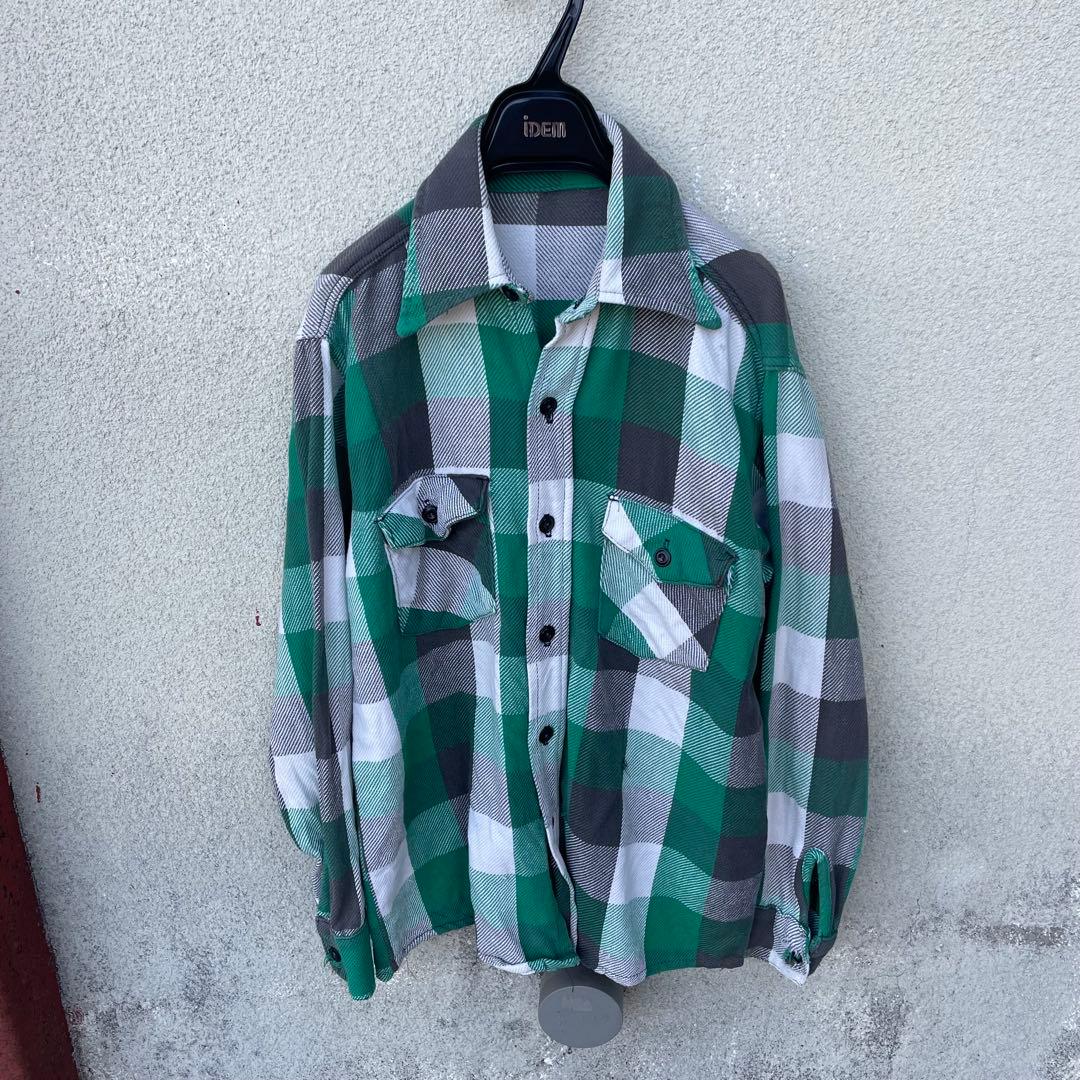 70s frostproof チェックシャツ ネルシャツ ヘビネル 好配色 - メルカリ