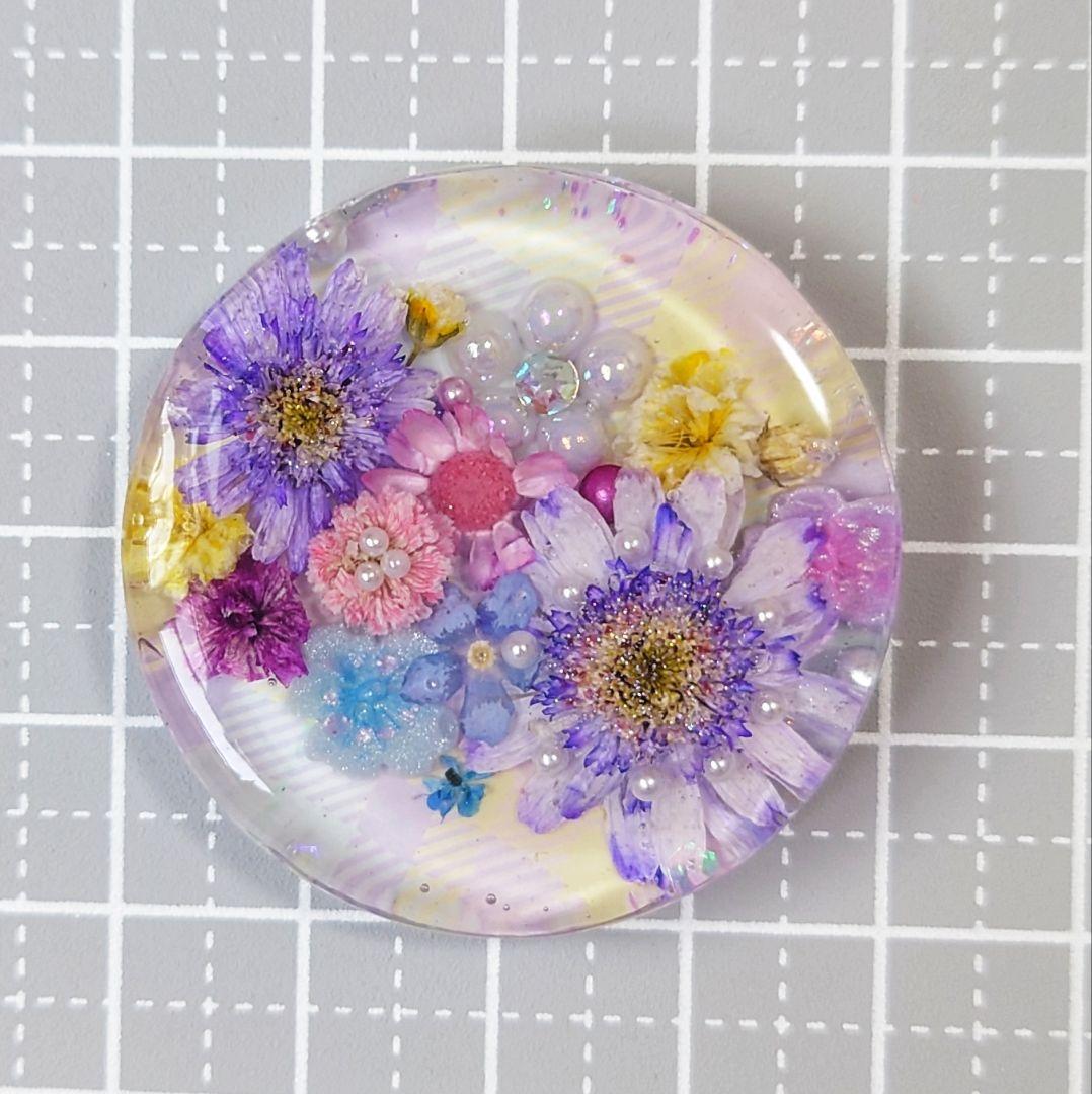 レジン 猫 ドライフラワー ヘアゴム ブローチ ポニーフック No.559