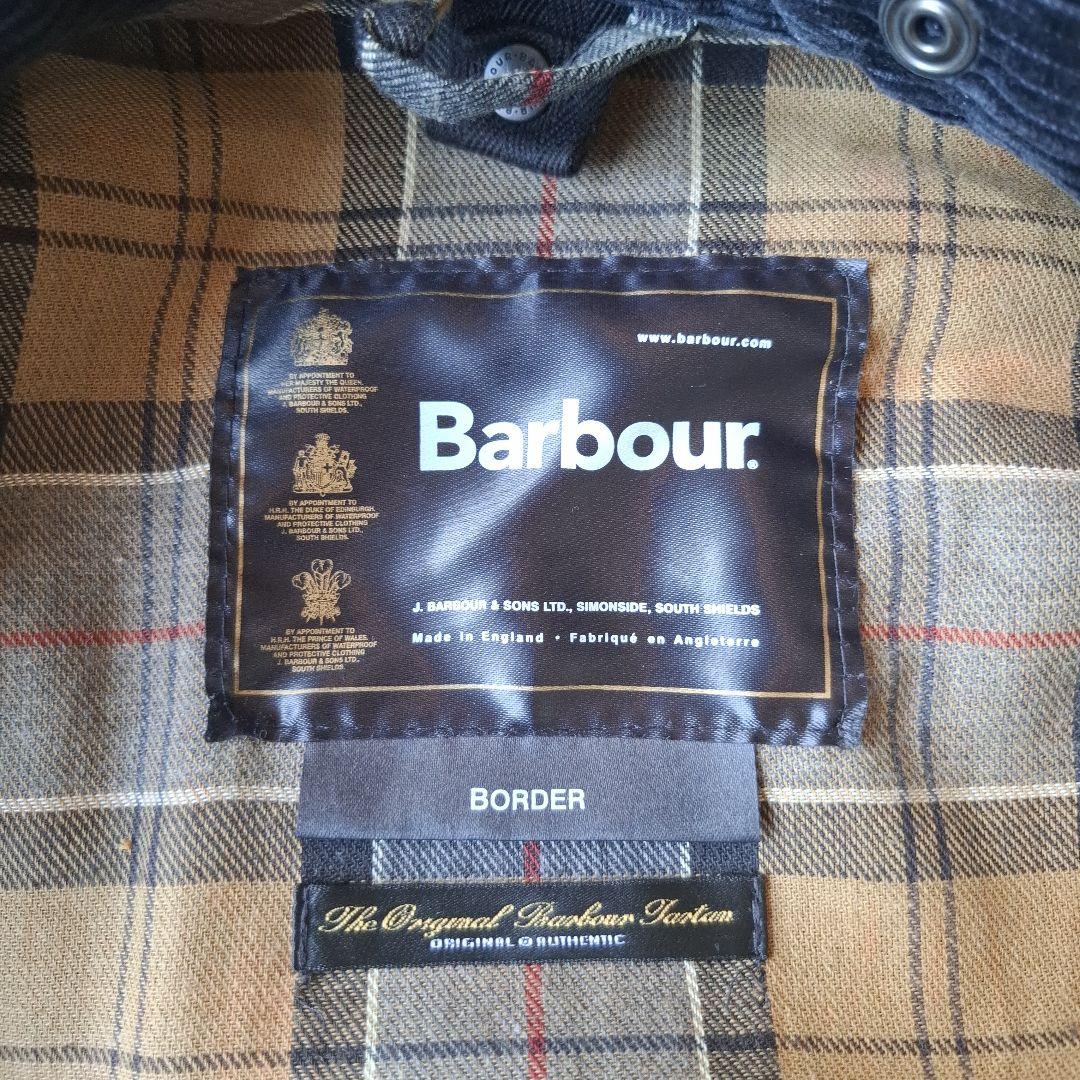バブアーボーダーネイビーブラウンステッチ稀少!ほぼ新品 00,s 36