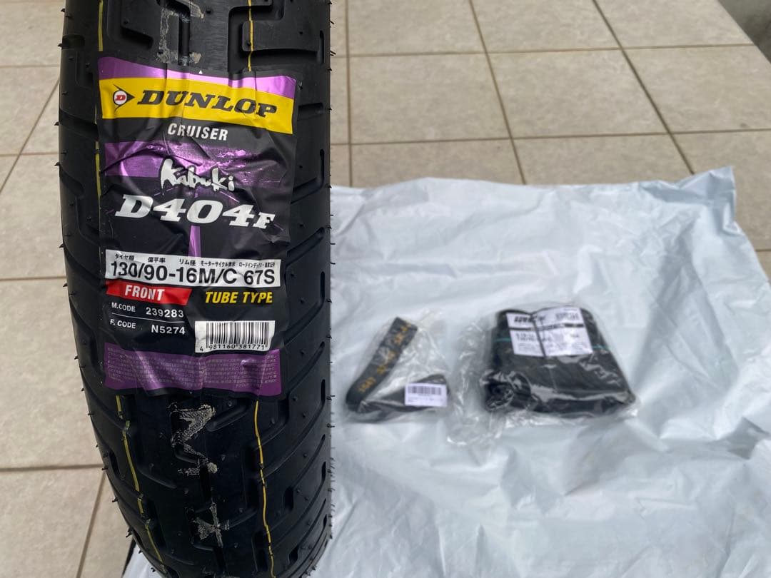 DUNLOP(ダンロップ) Kabuki D404 フロント 130/90-16 Kabuki D404F 130/90-16 67H TL フロント - バイク