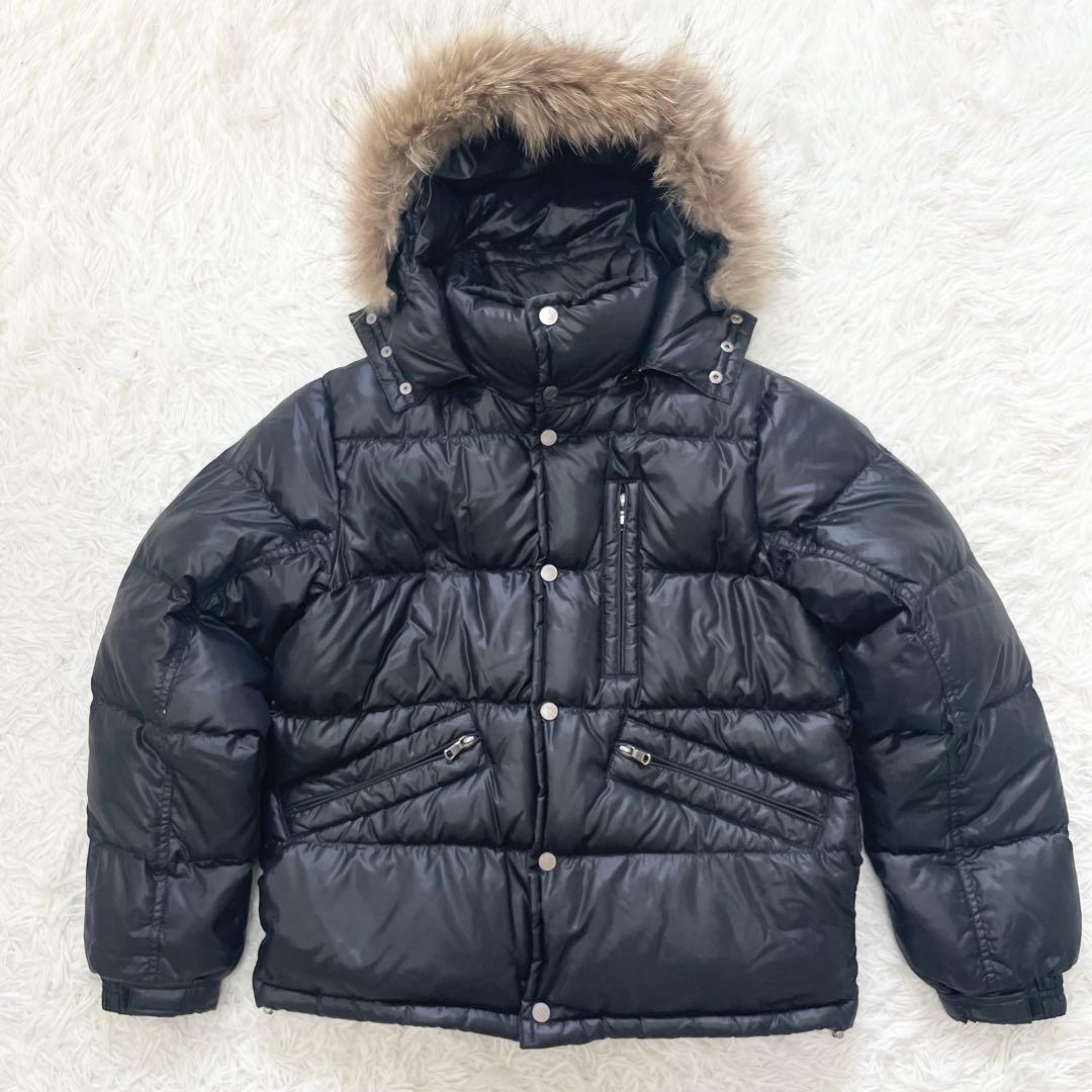 美品】CAMP7 キャンプ7 ダウンジャケット リアルファー 肉厚 ブラック