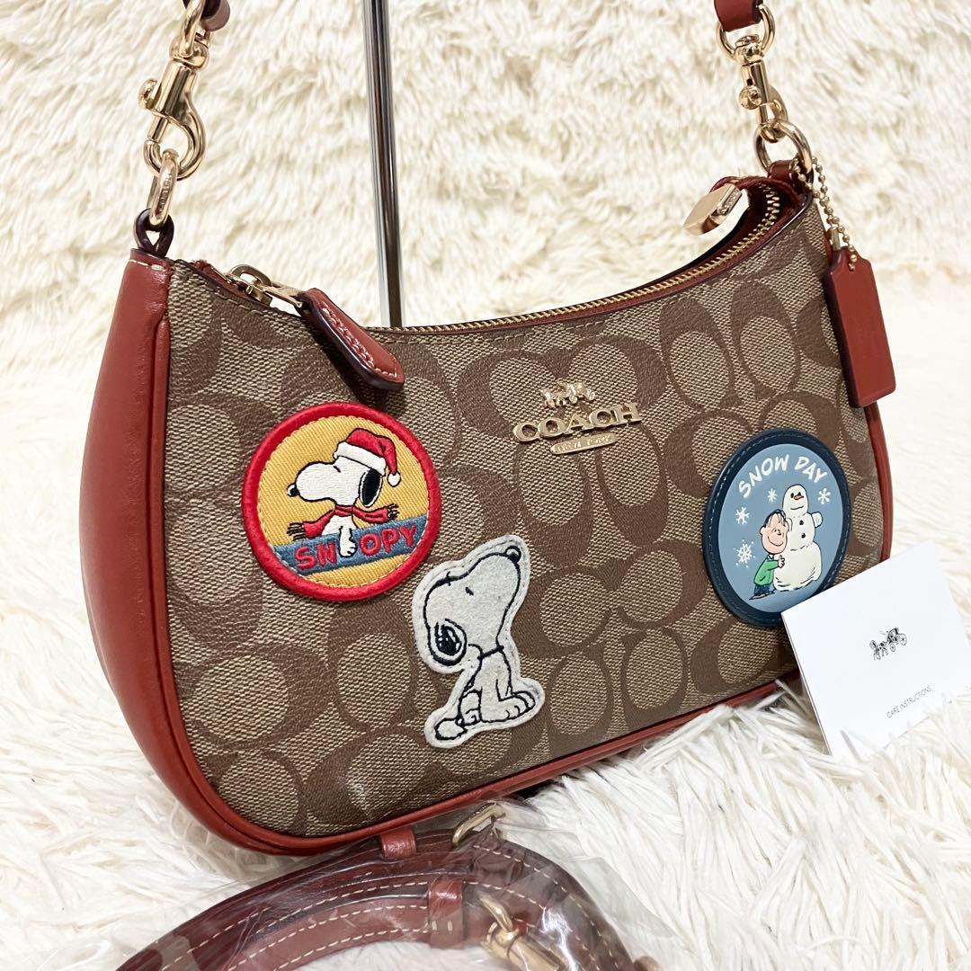 【美品】COACH＊ハンド 2way アクセサリーポーチ PEANUTSコラボ Amazon | コーチ バッグ スヌーピー ぺブルレザー ピーナッツ コラボ
