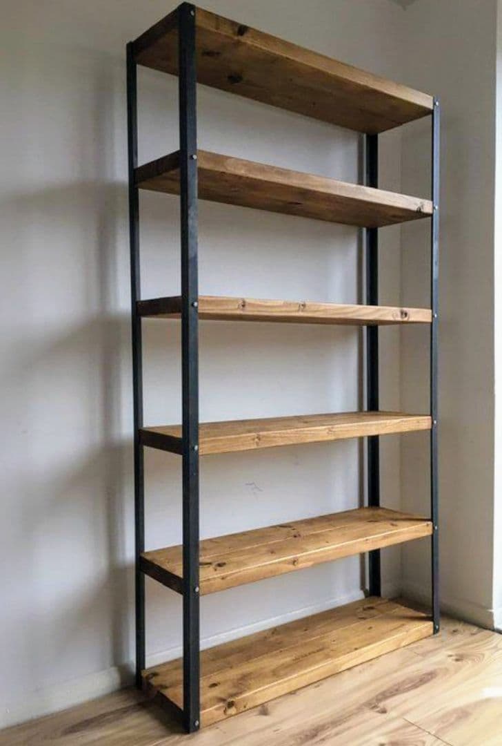 ユウジ オーダー　古材アイアンラック □送料無料□ アイアン家具｜古色材｜古材｜足場板｜丸棒フレーム｜三